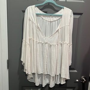 free people oversized long bell sleeve blouse